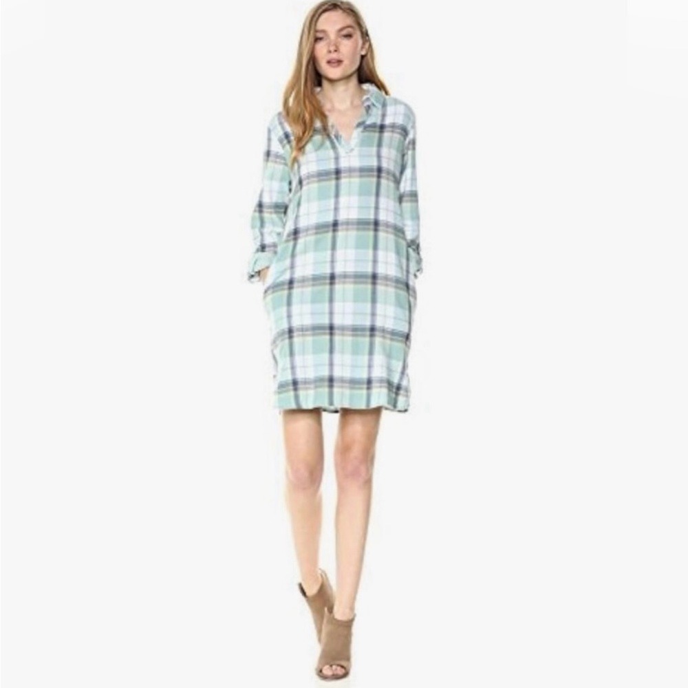 PENDLETON | Women's Popover Cotton Plaid Dress w/pockets | Blue/Green | Size XL